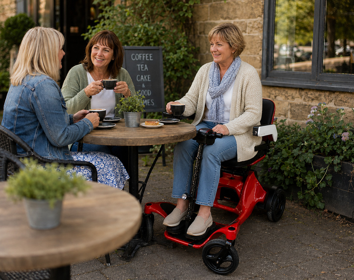 Powerchair with Front and Rear Lights